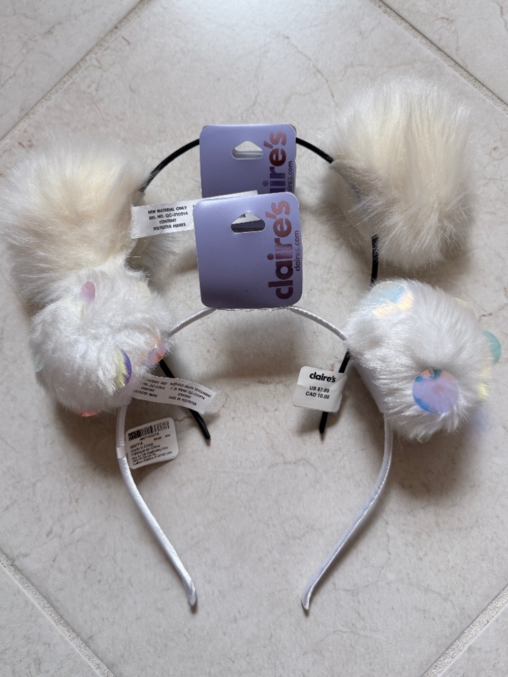 Claire's Faux Fur Pompom Headband